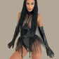 Hard to get spandex cosplay lingerie set - black / s