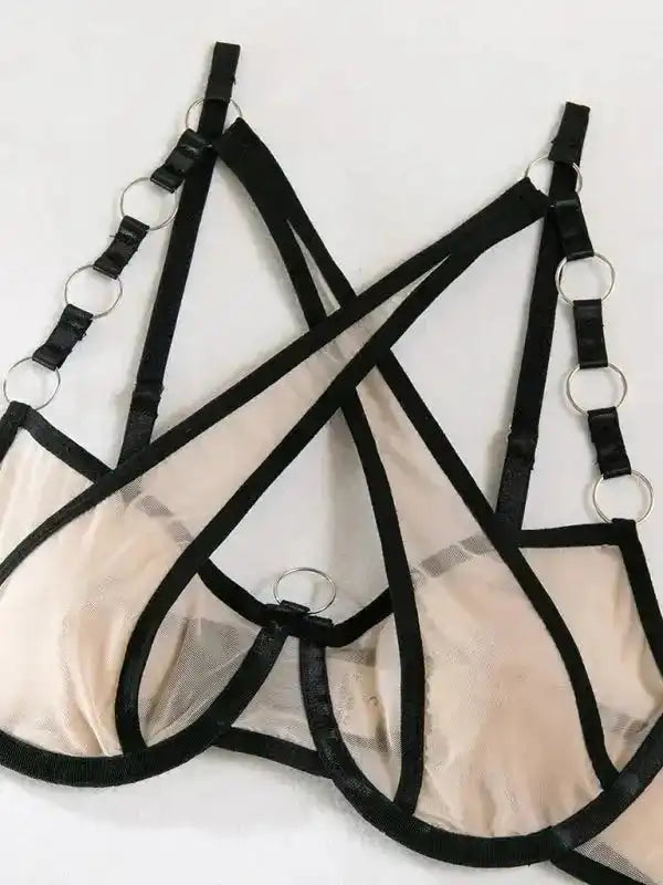 Hard To Keep - 3-Piece Velvet Lingerie Set - Fashionfitz