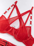 Hard To Keep - 3-Piece Velvet Lingerie Set - Fashionfitz