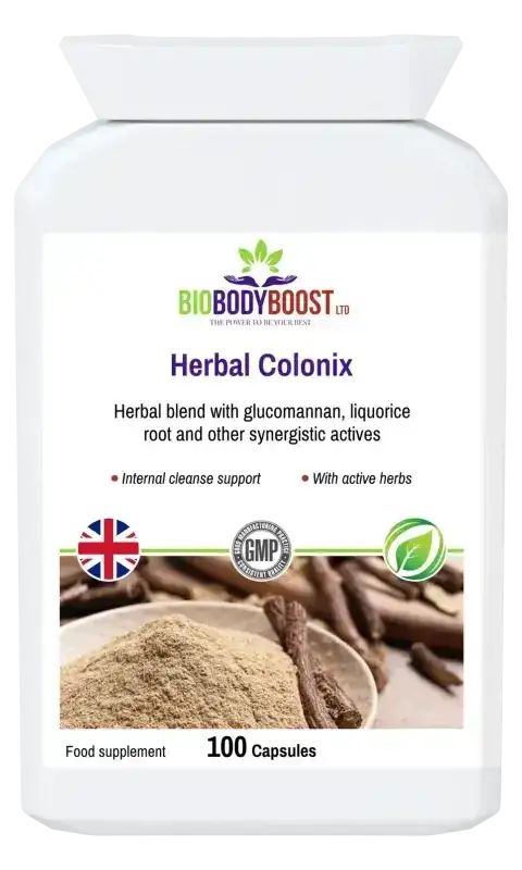 Herbal Colonix Colon Cleanser — targeted herbal colon care formula for gentle internal cleanse and digestive regularity, 90 capsules, BioBodyBoost UK