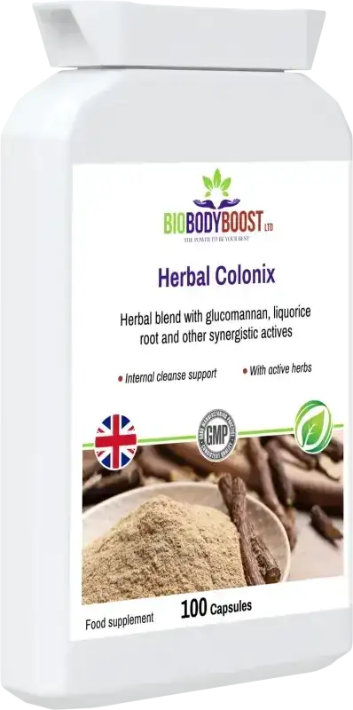 Herbal Colonix front-angle view highlighting targeted herbal formula for gentle colon cleanse and bowel health