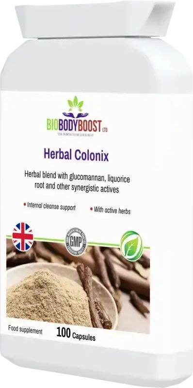 Herbal Colonix angled view — herbal colon cleanse and digestive regularity supplement, BioBodyBoost UK