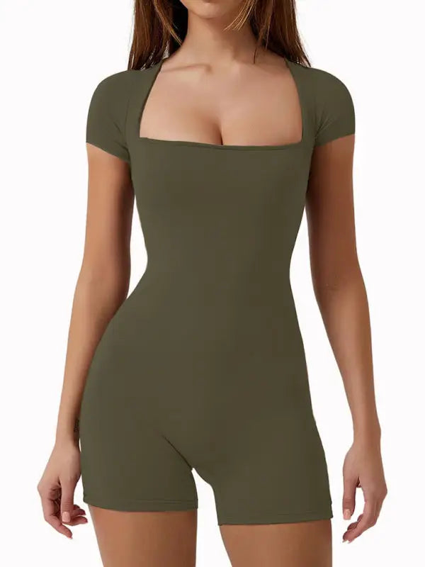 High speed active romper - olive green / s - yoga