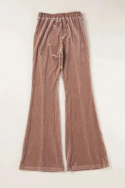High Waist Flare Corduroy Pants - Fashionfitz