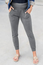 High Waist Pleated Pocket Leggings - Fashionfitz