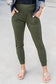 Black high waist pleated pocket leggings - green / s / 90% polyester + 10% elastane