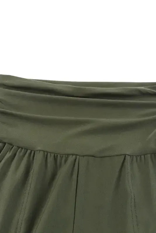 High Waist Pleated Pocket Leggings - Fashionfitz