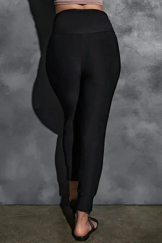 High Waist Pleated Pocket Leggings - Fashionfitz