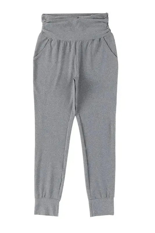 High Waist Pleated Pocket Leggings - Fashionfitz