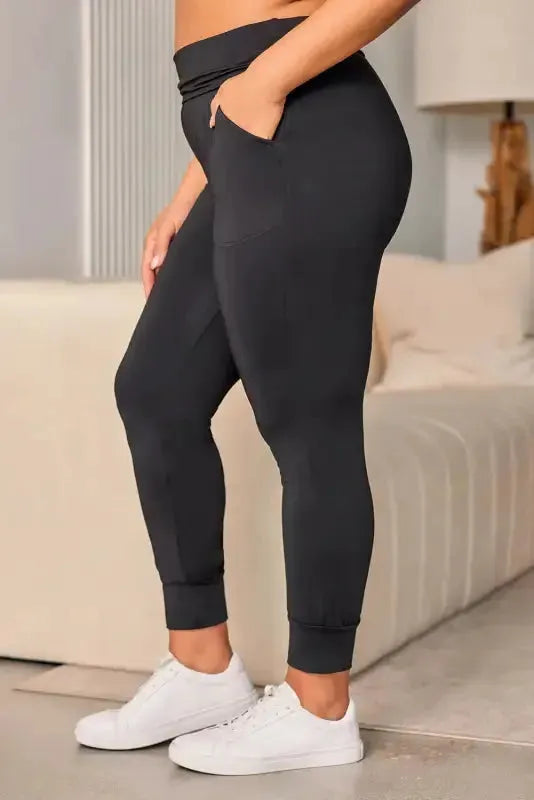 High Waist Pleated Pocket Leggings - Fashionfitz