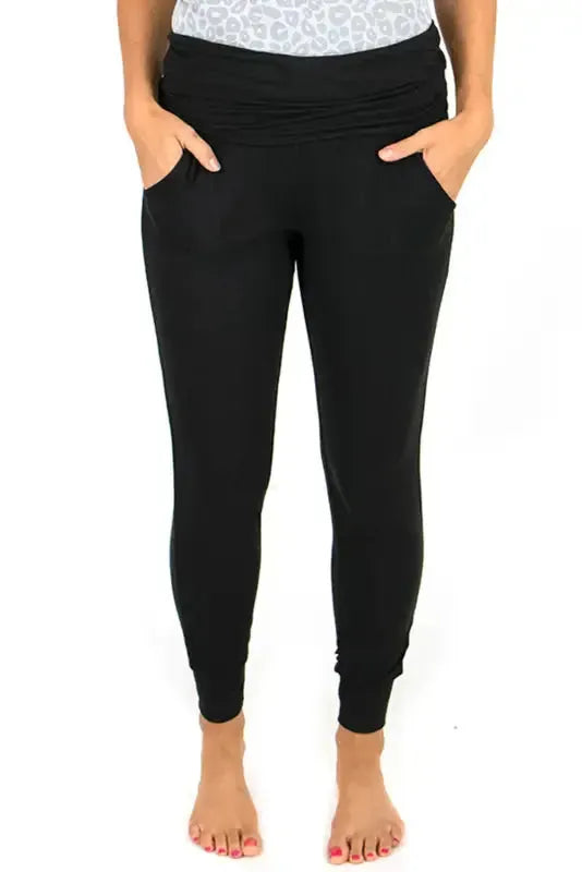 High Waist Pleated Pocket Leggings - Fashionfitz