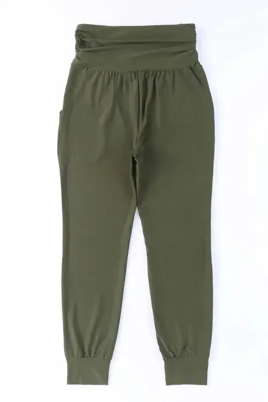 High Waist Pleated Pocket Leggings - Fashionfitz