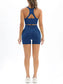 High waist seamless tank top shorts two-piece set - activewear