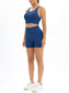 High waist seamless tank top shorts two-piece set - activewear