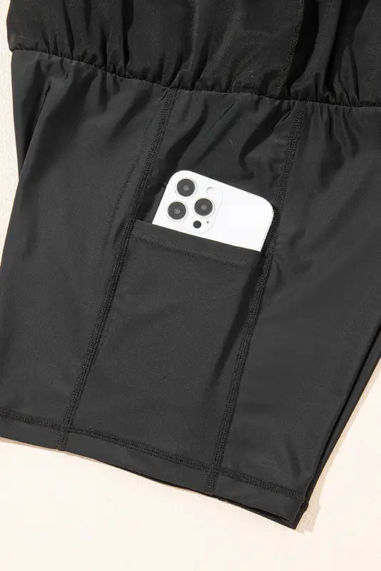 High waist swim shorts