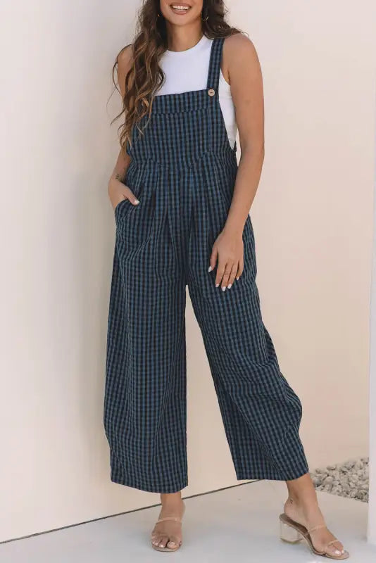 Highland chic overalls | trendy plaid high-waist fit