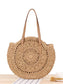 Holiday time straw handbag - brown / m - handbags