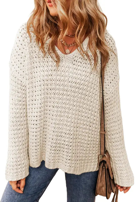 White crochet sweater | women’s jumpers | fashionfitz