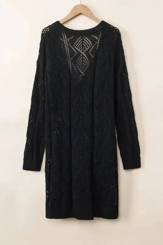 Hollow-out Openwork Knit Cardigan - Fashionfitz