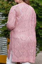 Hollow-out Openwork Knit Cardigan - Fashionfitz