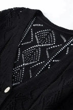 Hollow-out Openwork Knit Cardigan - Fashionfitz