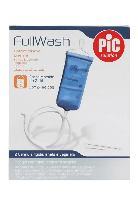 Home Enema Kit components laid out — bag, silicone tubing, flow clamp and nozzle tips for home colon cleansing