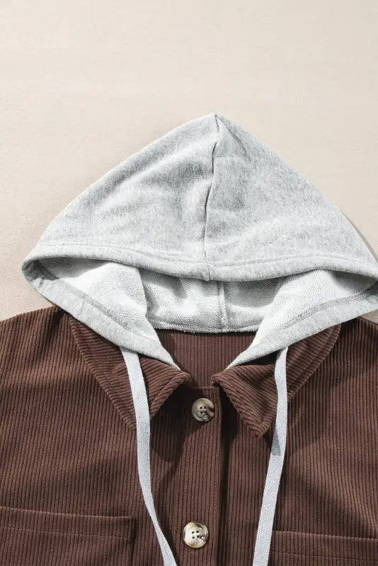 Hooded corduroy shacket | women’s outerwear | fashionfitz