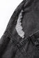 Black drawstring hooded frayed denim jacket - outerwear