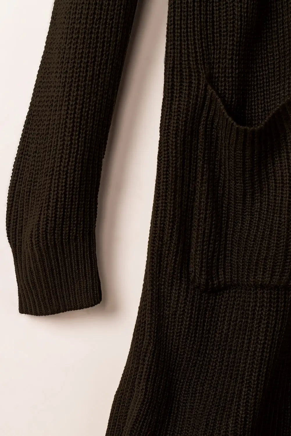 Hooded pockets open front knitted cardigan - sweaters & cardigans