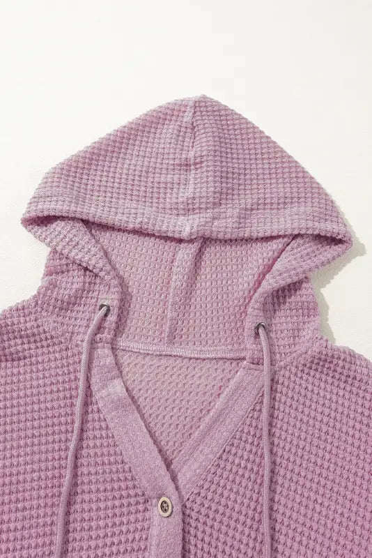 Hooded waffle knit top - plus size | babydoll hoodie