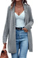 Horizontal rib knit hooded cardigan - cardigans