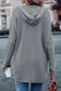 Horizontal rib knit hooded cardigan - cardigans