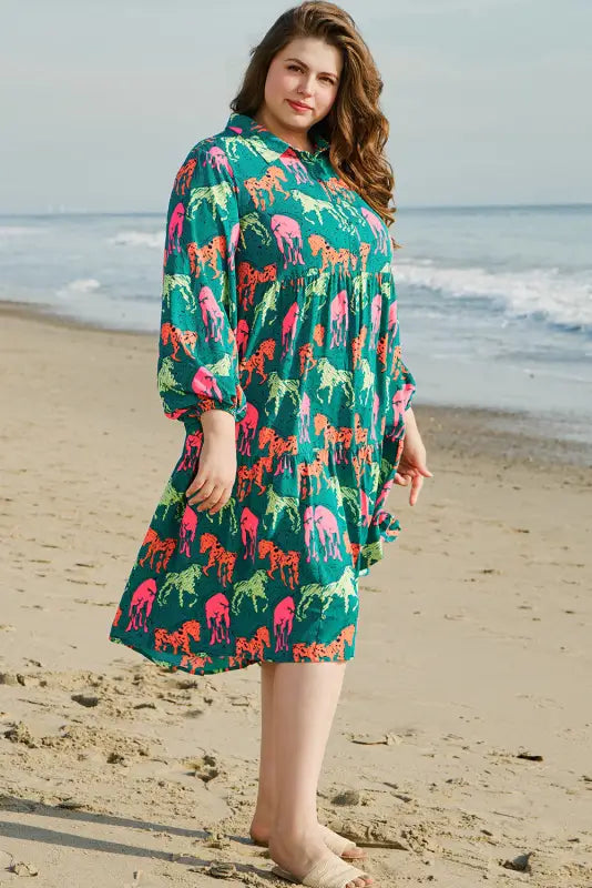 Horse haven curve midi dress