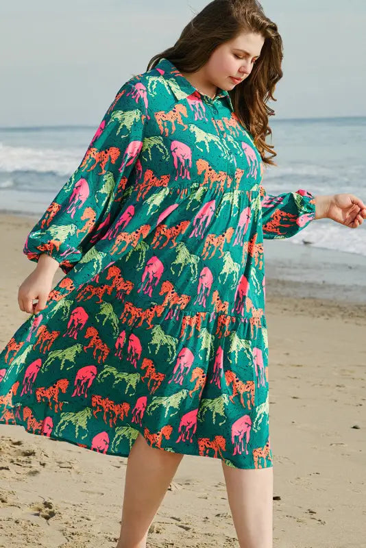 Horse haven curve midi dress