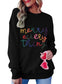 Black howdy heart graphic round neck casual sweater