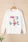 Black howdy heart graphic round neck casual sweater