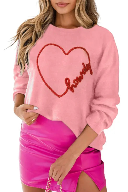 Howdy heart graphic sweater - christmas jumpers at fashionfitz