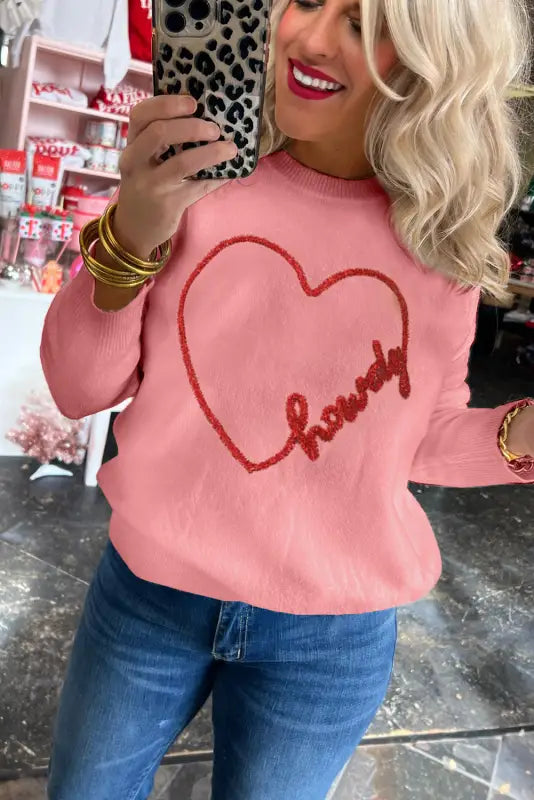 Howdy heart graphic sweater - christmas jumpers at fashionfitz