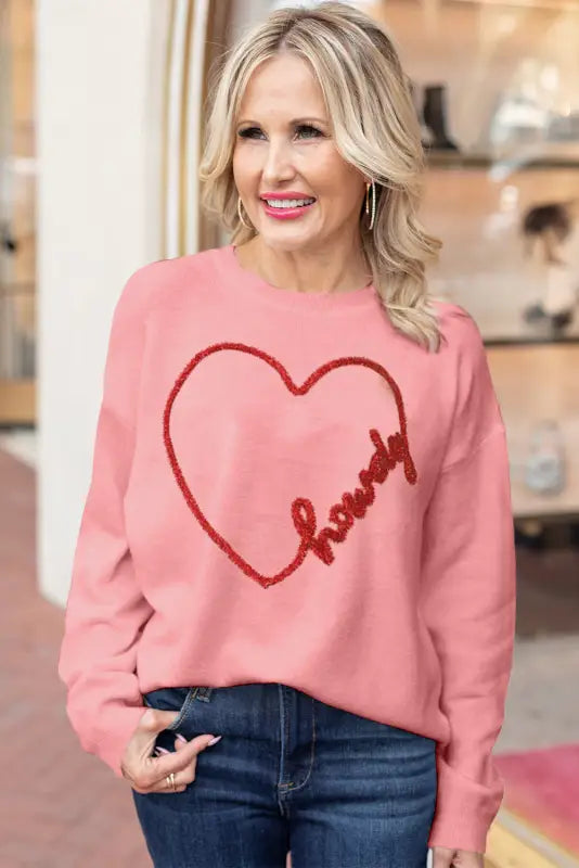 Howdy heart graphic sweater - christmas jumpers at fashionfitz