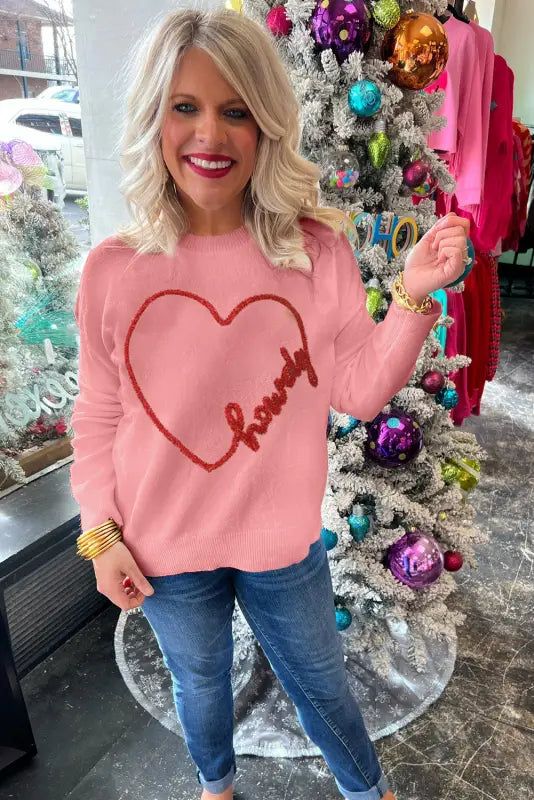 Howdy heart graphic sweater - christmas jumpers at fashionfitz