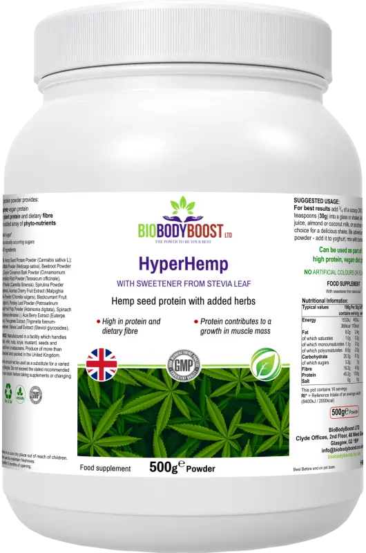 Hyper hemp vegan protein powder