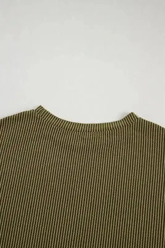 Ice Blue Outfit - Tee and Shorts Set Ribbed Loose Fit - Fashionfitz