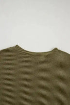 Ice Blue Outfit - Tee and Shorts Set Ribbed Loose Fit - Fashionfitz