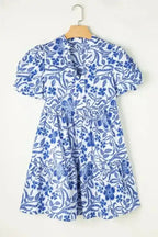 Indigo Flora Promenade Dress - Fashionfitz