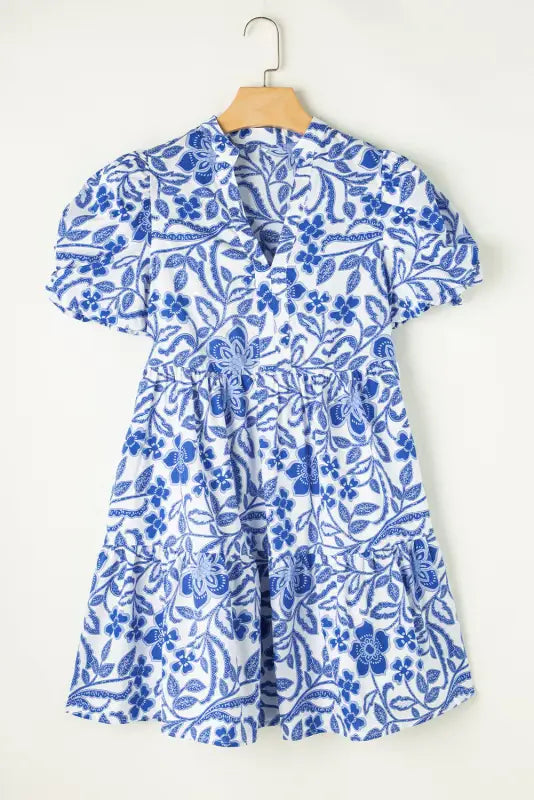 Indigo flora promenade dress