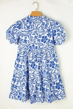 Indigo Flora Promenade Dress - Fashionfitz