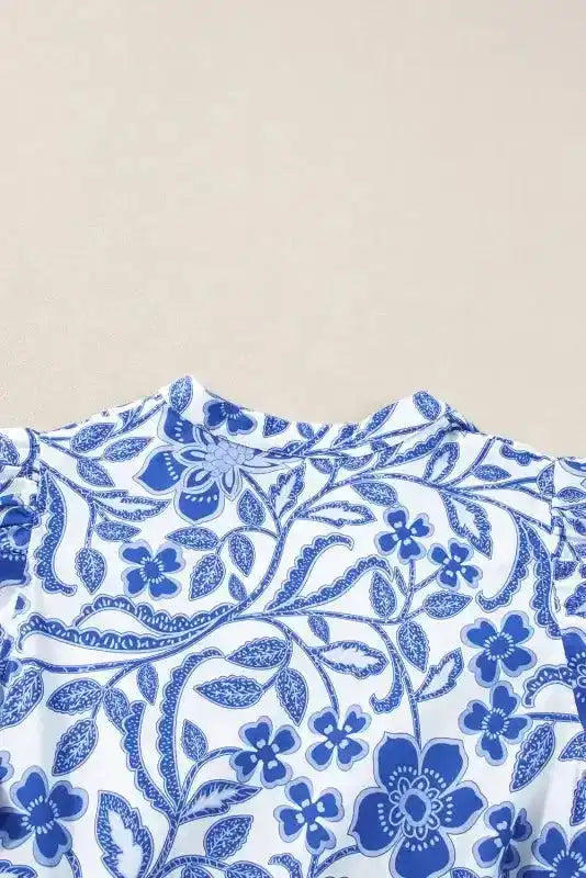 Indigo Flora Promenade Dress - Fashionfitz