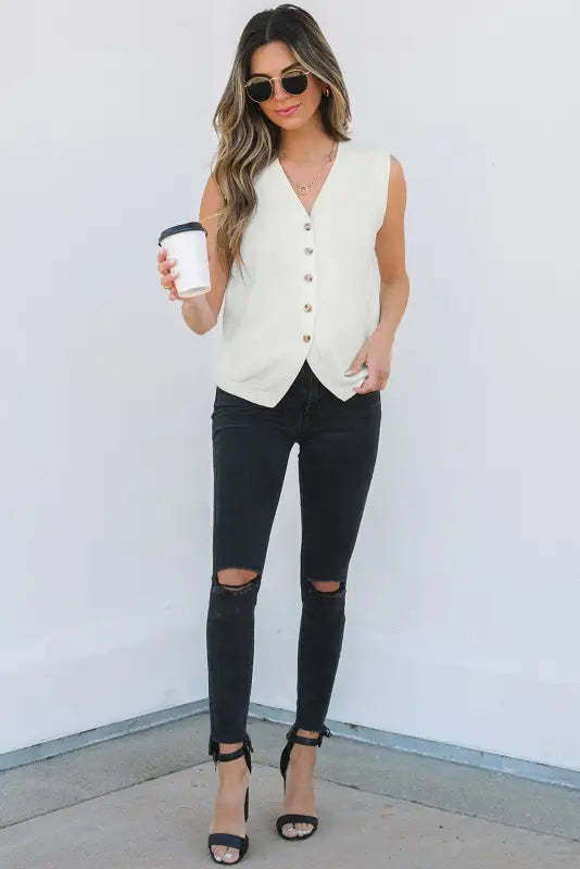 Ivory elegance sweater vest by fashionfitz