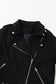 Black Asymmetric Zipper Belted Hem Jacket - Fashionfitz