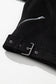 Black Asymmetric Zipper Belted Hem Jacket - Fashionfitz